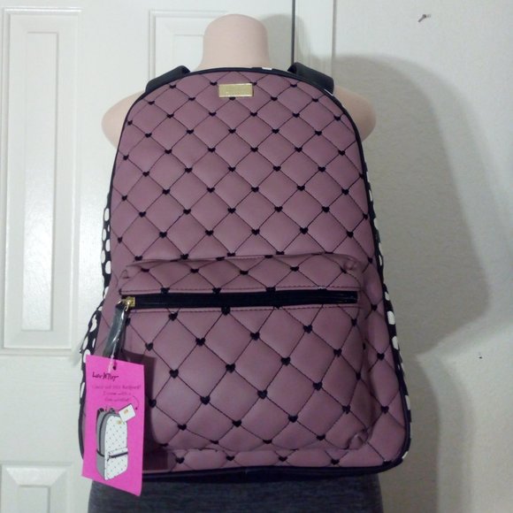 Betsey Johnson Handbags - Betsey Johnson Polkadot Quilted Backpack & Wristle